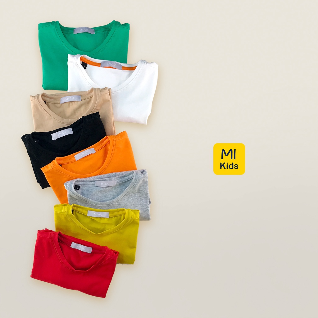 Áo phông trơn Cho Bé Nhiều Màu Chất thun Cotton mềm, mịn, mát cho bé mặc nhà đi học đi chơi - Quần áo trẻ em MiKids