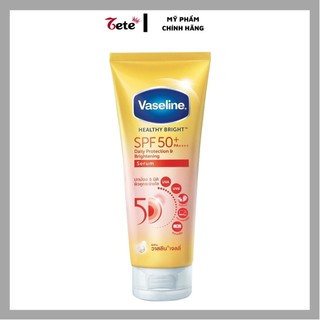 Kem Dưỡng Body Vaseline 50x Serum Chống Nắng Cơ Thể SPF50 + Dưỡng Da Trắng Sáng Rạng Rỡ 320ML