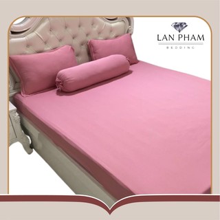 Ga - Drap Giường Lẻ Thun Mát Lạnh Lan Pham Bedding - Ruốc Hồng Mềm,Mịn