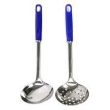 Muôi múc canh và muôi thủng inox cán nhựa đẹp
