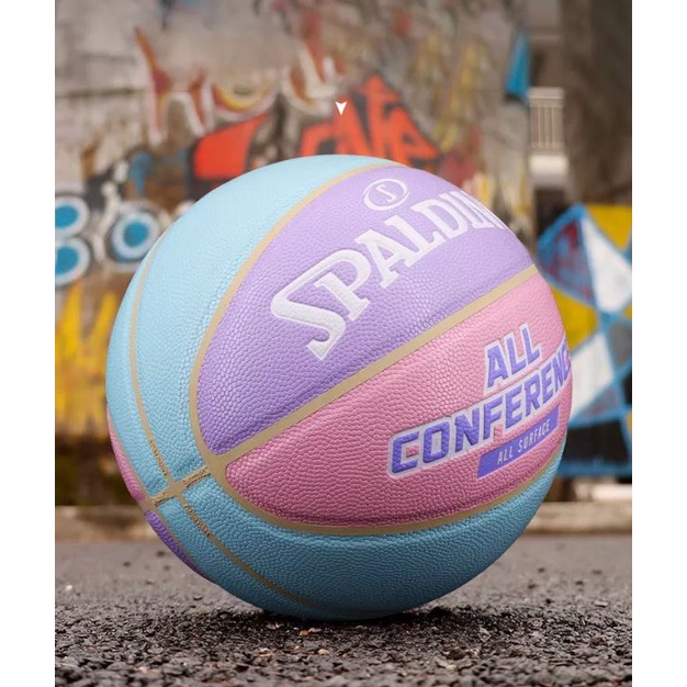 Bóng Rổ Cao Cấp Màu Cầu Vồng SPALDING Siêu Ấn Tượng (Size 7)