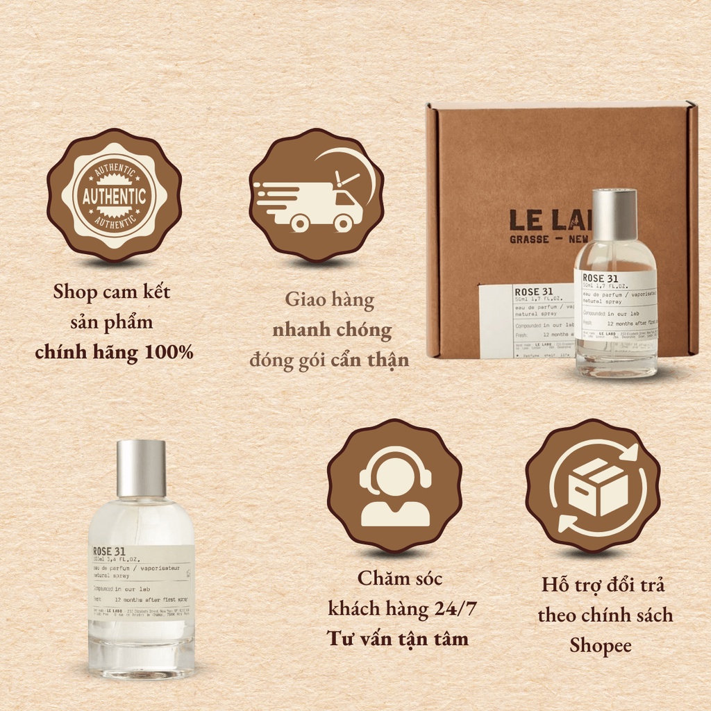 [CHÍNH HÃNG] Nước Hoa Nam Nữ (Unisex) Le Labo Rose 31 Chiết 10ml Cuốn hút, Tinh tế, Sang trọng | BigBuy360 - bigbuy360.vn