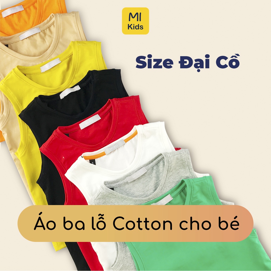 Áo Ba lỗ Bé Trai Size Đại Trơn Nhiều Màu Chất thun Cotton Mềm Mại Thoáng mát cho bé - Quần áo trẻ em MIKIDS