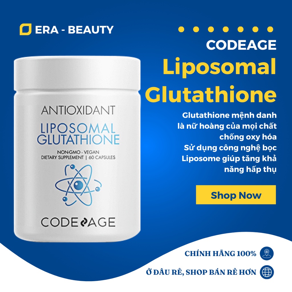 Viên Uống Hỗ Trợ Trắng Da Codeage Liposomal Glutathione 60 Viên