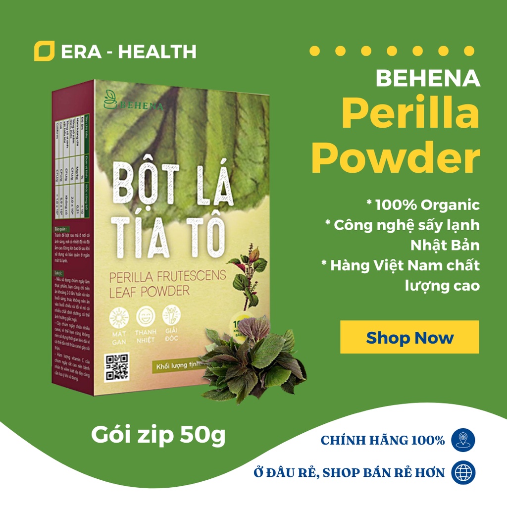 Bột Tía Tô Behena Nguyên Chất - Sấy Lạnh Công Nghệ Nhật Bản Giải Độc Gan Hộp 50g