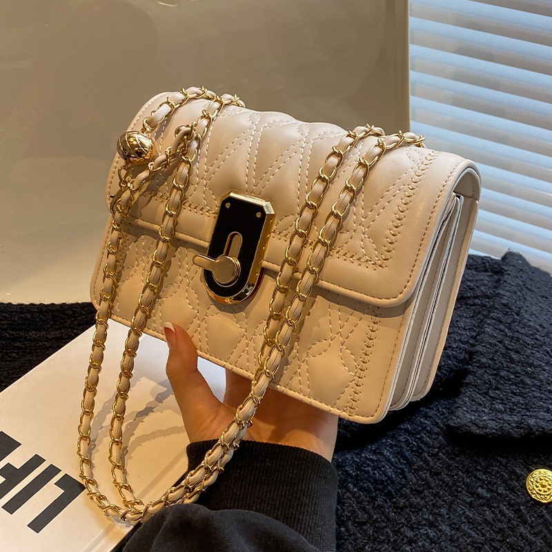 Túi xách nữ đeo chéo 3 ngăn - Túi đeo vai khóa xoay thời trang hàn quốc 542