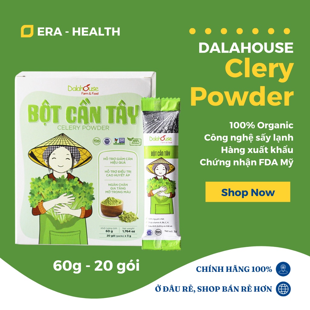 Bột Cần Tây Dalahouse Sấy Lạnh 60g - Nguyên Chất, Đạt Tiêu Chuẩn Châu Âu