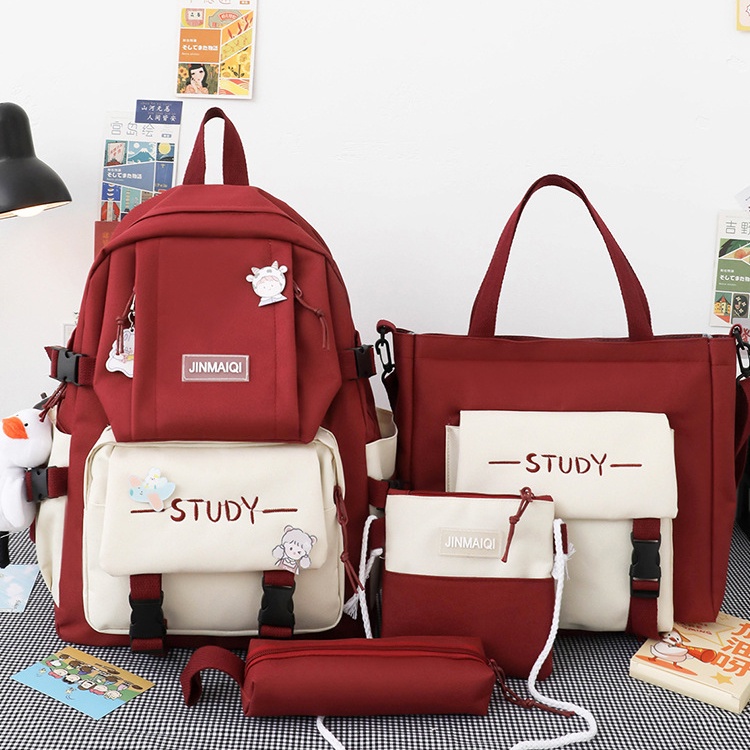 Balo Túi Xách HAPPIBAG Combo 4 món Phong Cách Ulzzang Hàn Quốc, Phù Hợp Đi Học Đi Chơi AL11