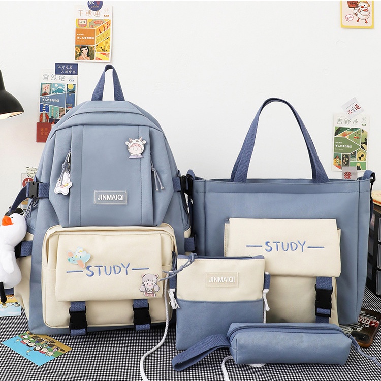 Balo Túi Xách HAPPIBAG Combo 4 món Phong Cách Ulzzang Hàn Quốc, Phù Hợp Đi Học Đi Chơi AL11