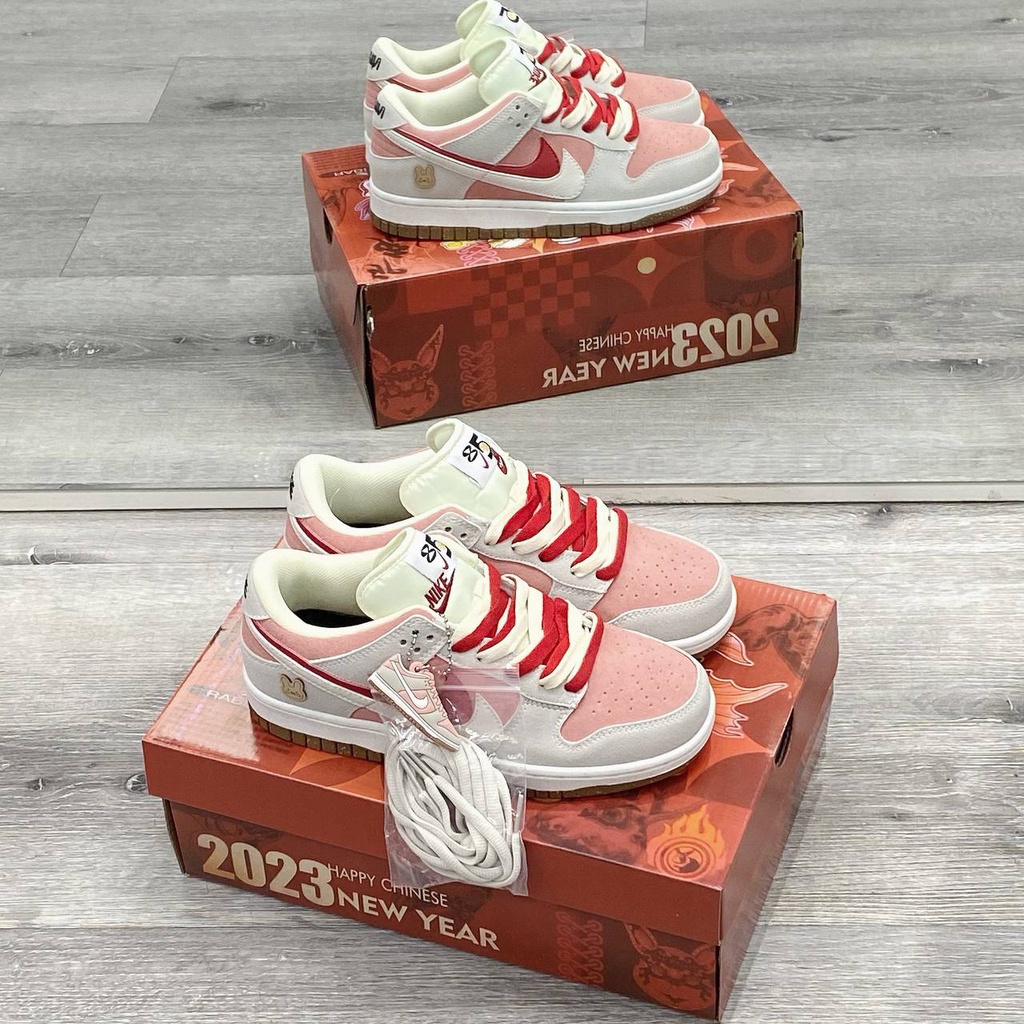 Giày SB Dunk Happy Newyear White Pink 2023 - Sb Con Thỏ