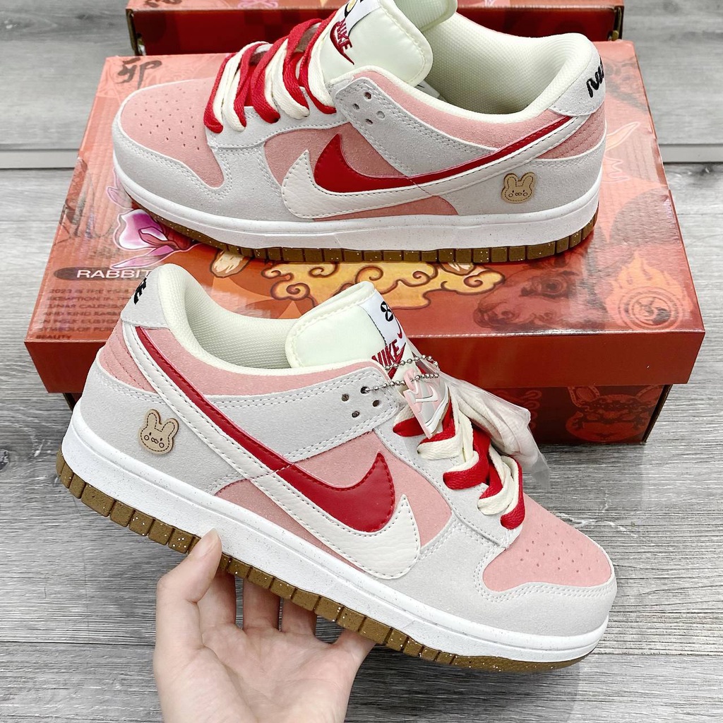 Giày SB Dunk Happy Newyear White Pink 2023 - Sb Con Thỏ