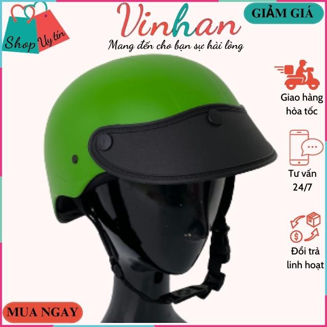 Nón bảo hiểm lưỡi trai thời trang nam nữ, mũ bảo hiểm nửa đầu 1/2 giá rẻ mút xốp dày siêu bền đẹp tại Đà Nẵng Vinhan MBH