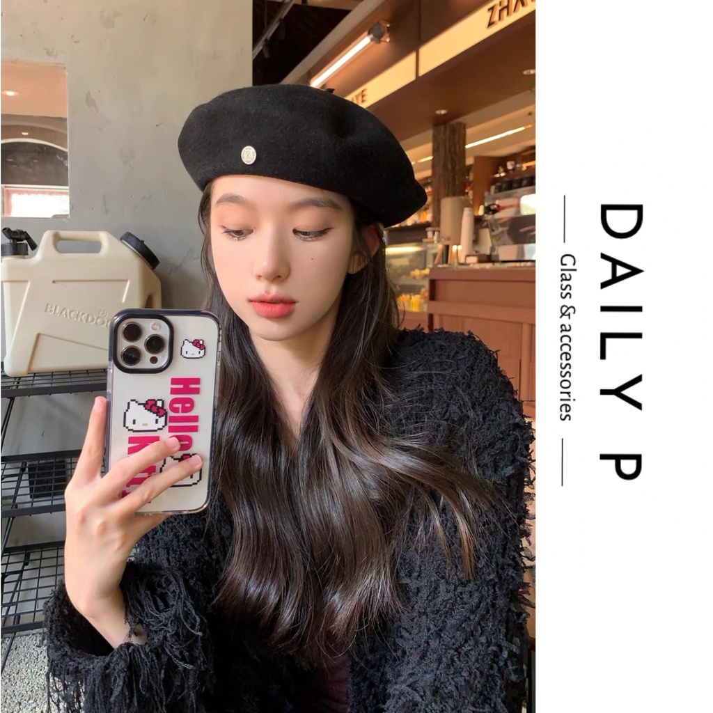 Mũ nồi beret vải len dạ cao cấp 2 lớp phong cách Nhật Hàn cho nữ DailyP