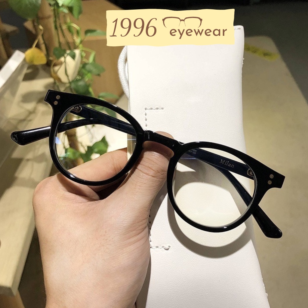 Kính mắt nhựa dáng tròn,kính cận,kính chống ánh sáng xanh chữ V GM Milan 1996eyewear