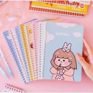 Sổ tay ghi chép, sổ gáy lò xo A5 kẻ ngang, 60 trang