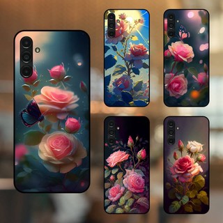 Ốp lưng điện thoại Samsung A14 viền đen Hoa Hồng Hoa Đẹp