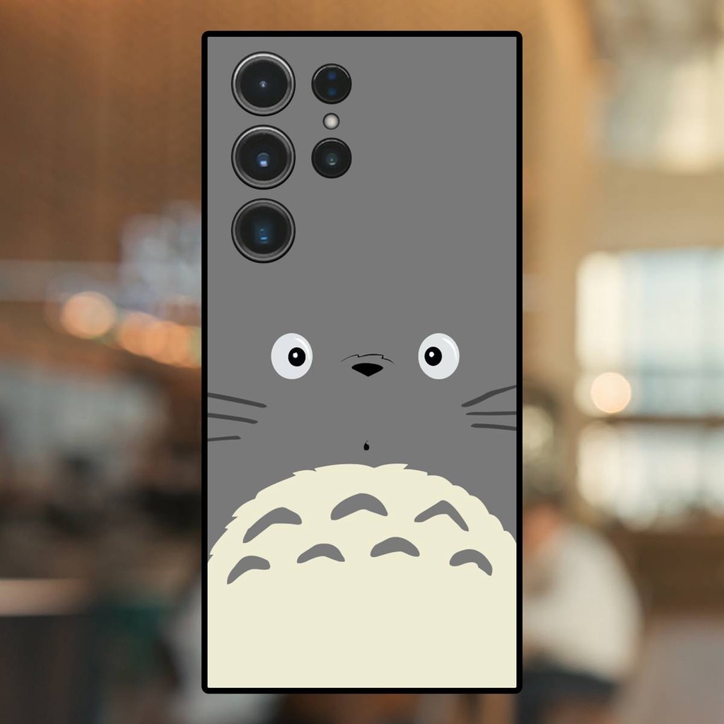 Ốp lưng điện thoại Samsung S23 Ultra viền đen Totoro dễ thương