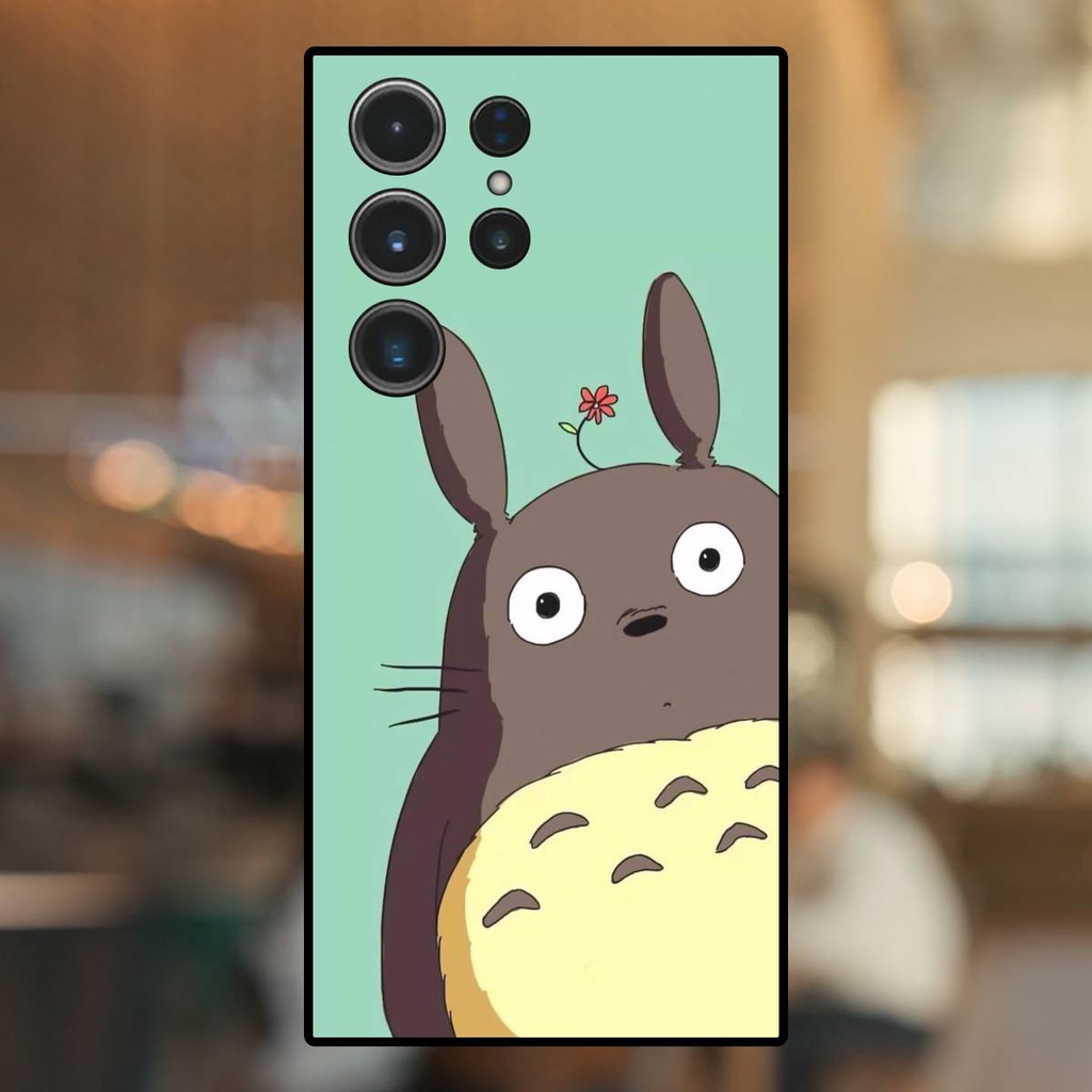 Ốp lưng điện thoại Samsung S23 Ultra viền đen Totoro dễ thương