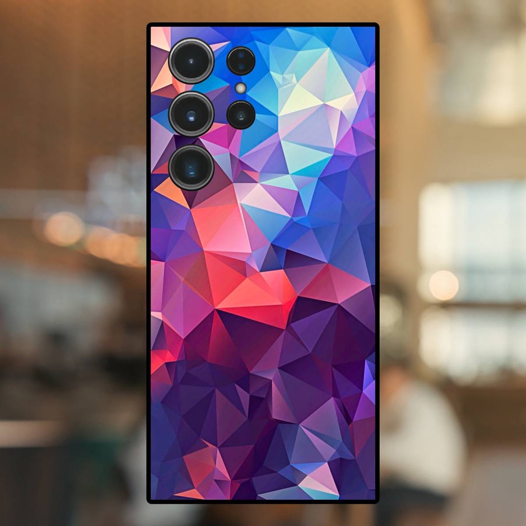 Ốp lưng điện thoại Samsung S23 Ultra viền đen hoạ tiết 3D