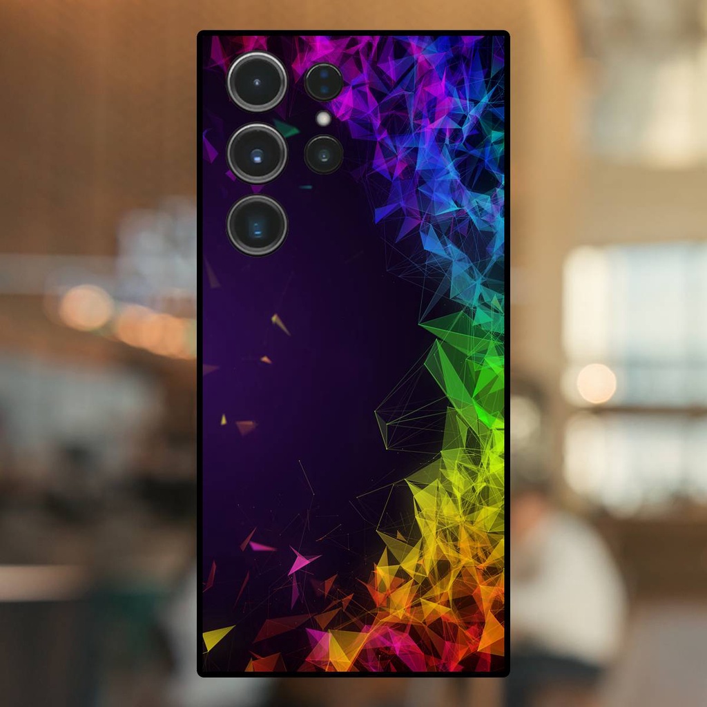 Ốp lưng điện thoại Samsung S23 Ultra viền đen hoạ tiết 3D