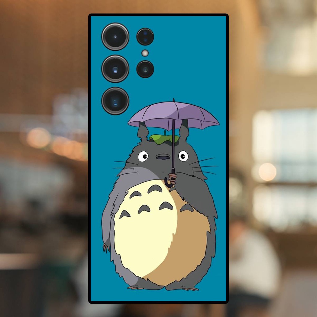 Ốp lưng điện thoại Samsung S23 Ultra viền đen Totoro dễ thương