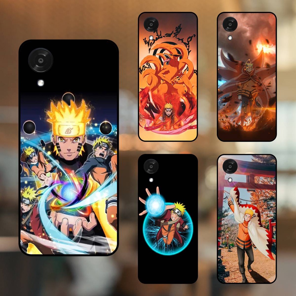 Ốp lưng điện thoại Oppo A17K viền đen Uzumaki Naruto