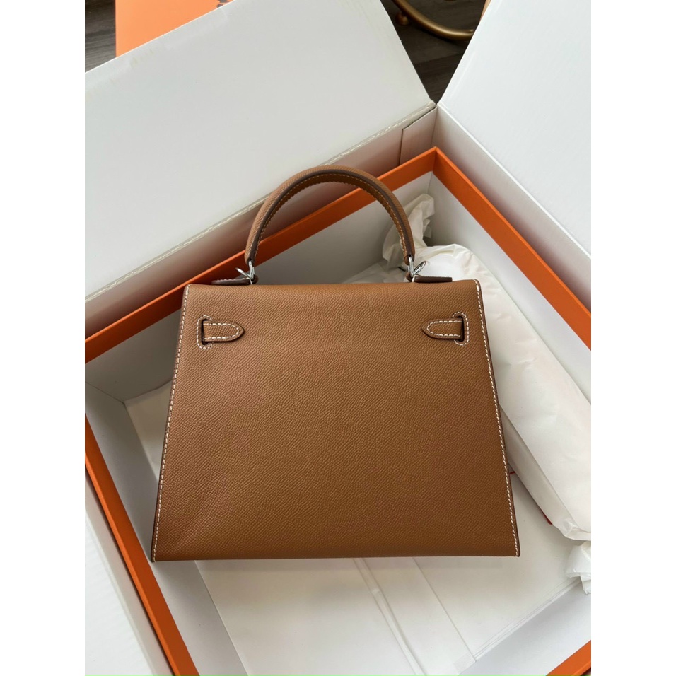 Túi cầm tay đeo chéo HERME KELLY SZ25 KHÓA BẠC SC