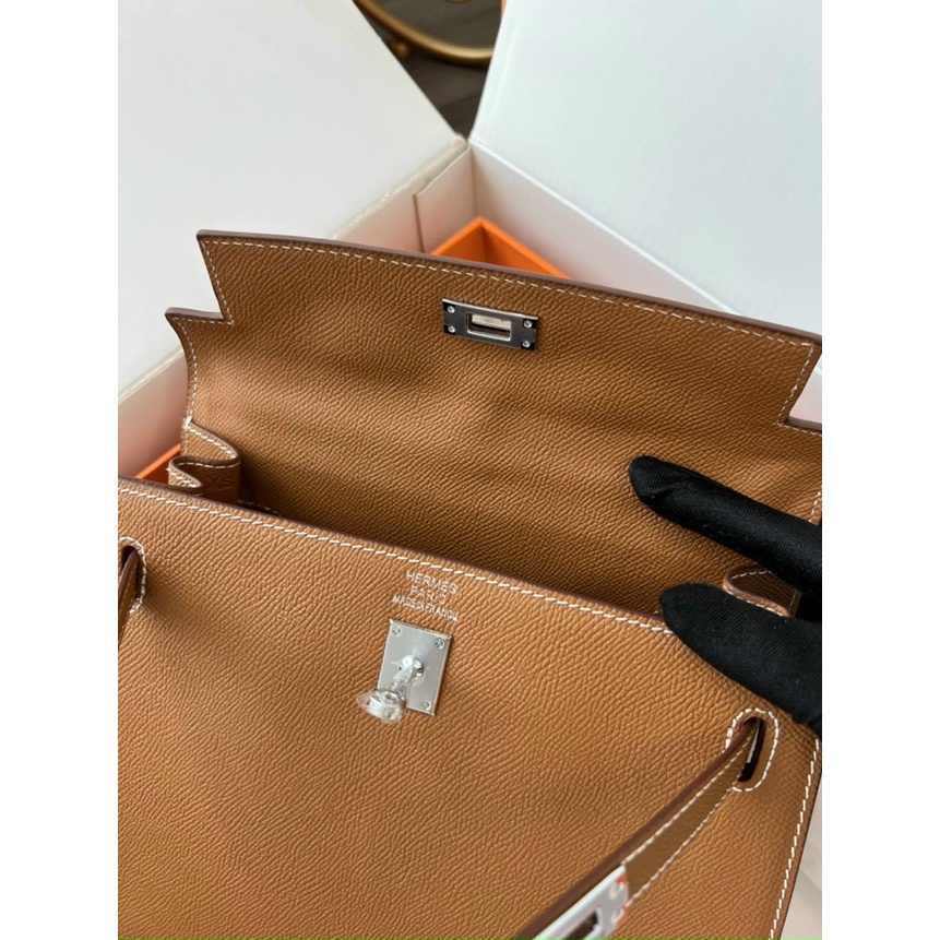 Túi cầm tay đeo chéo HERME KELLY SZ25 KHÓA BẠC SC