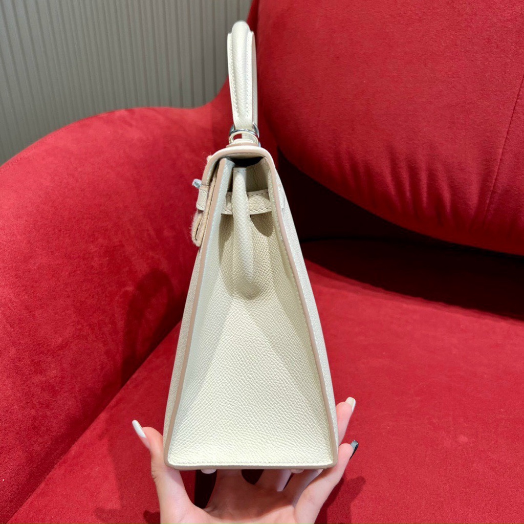 Túi cầm tay đeo chéo HERME KELLY SZ25 KHÓA BẠC SC