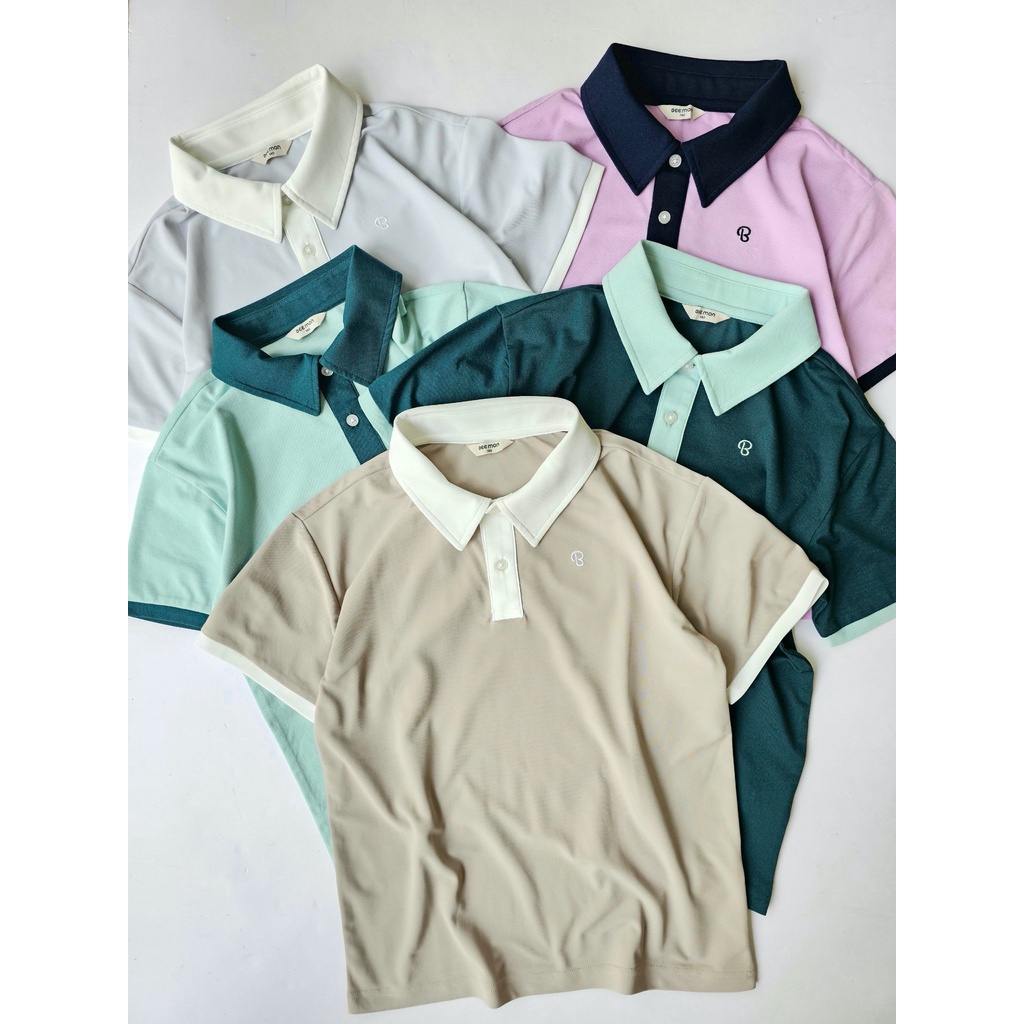 Áo cổ đức Bee Mon vải Golf cổ phối màu BTBG size 120-160