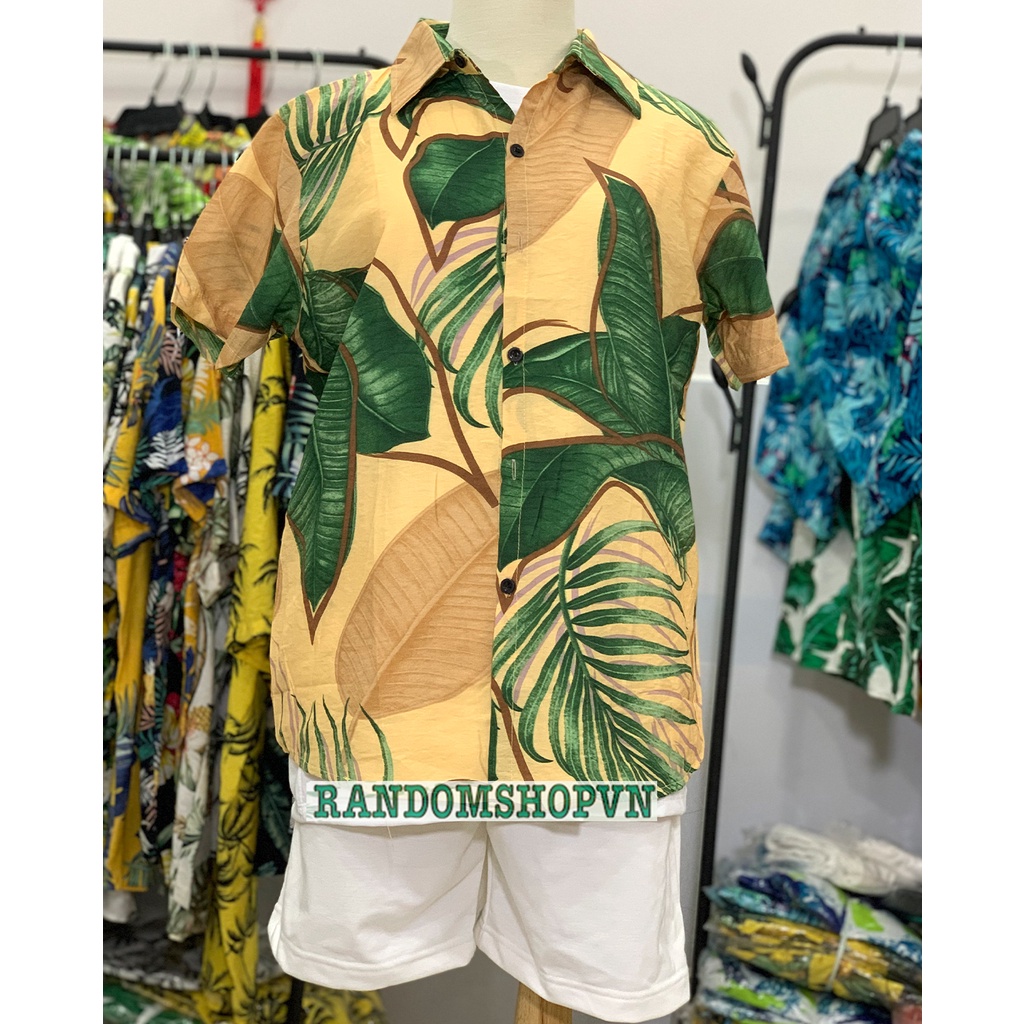 Áo sơ mi đi biển nam vải đũi mềm mát