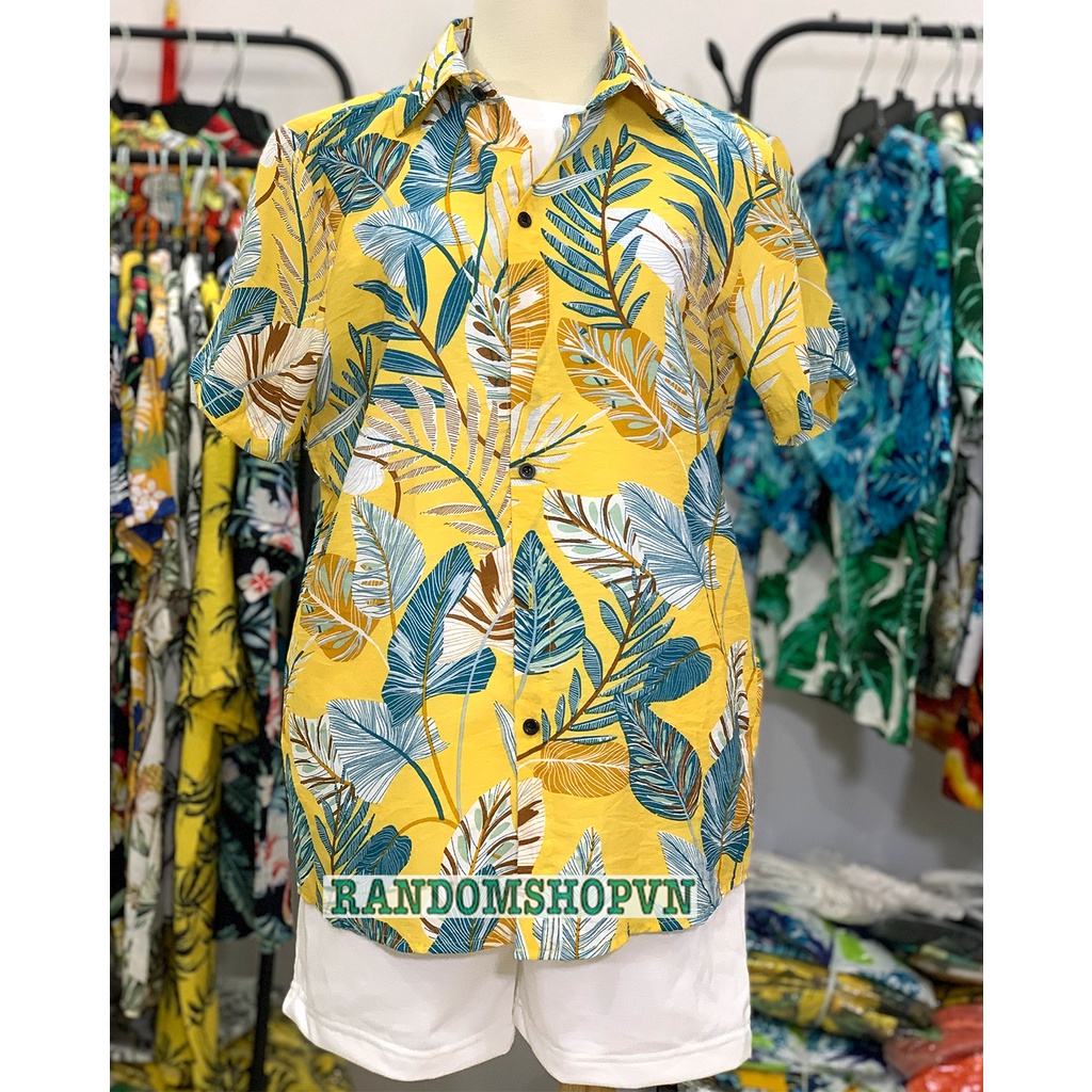 Áo sơ mi đi biển nam vải đũi mềm mát