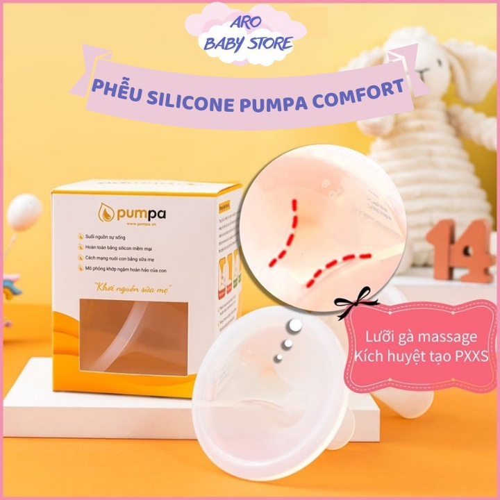 Phễu Hút Sữa Silicon Pumpa Comfort -1 cái Thay Thế Cho Phễu Nhựa Máy Medela/Spectra/Avent/Rozabi/Fazt/SanityNevi/Concung