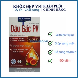 Dầu Gấc PV sáng mắt 100 viên hộp 100 viên – Dược Phúc Vinh