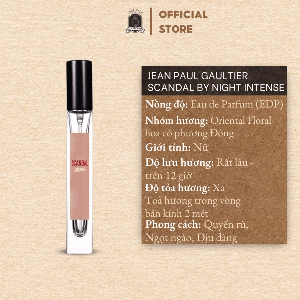 Nước Hoa Nữ Jean Paul Gaultier Scandal By Night Edp Intense Đêm Của Những Điều Ngọt Ngào Ribicosmetics [CHAI CHIẾT 10ML]