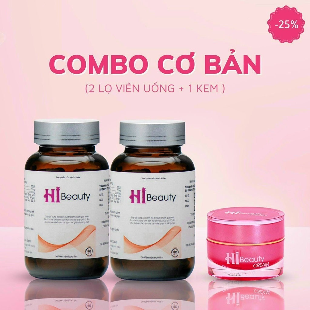 Combo cơ bản (2 uống +1 kem dưỡng) Hi Beauty