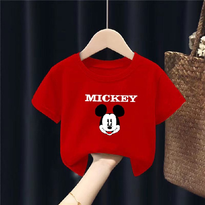 Áo phông mùa hè có tay hình MICKEY  4 màu đỏ, xanh lá, trắng, đen  cho bé trai bé gái