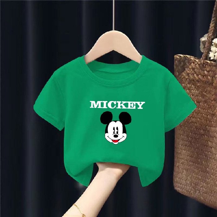 Áo phông mùa hè có tay hình MICKEY  4 màu đỏ, xanh lá, trắng, đen  cho bé trai bé gái