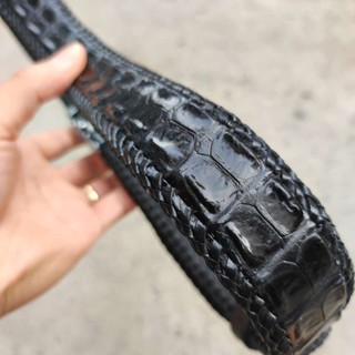 Thắt lưng cá sấu gai liền đan viền thủ công đẹp chất n33d_b