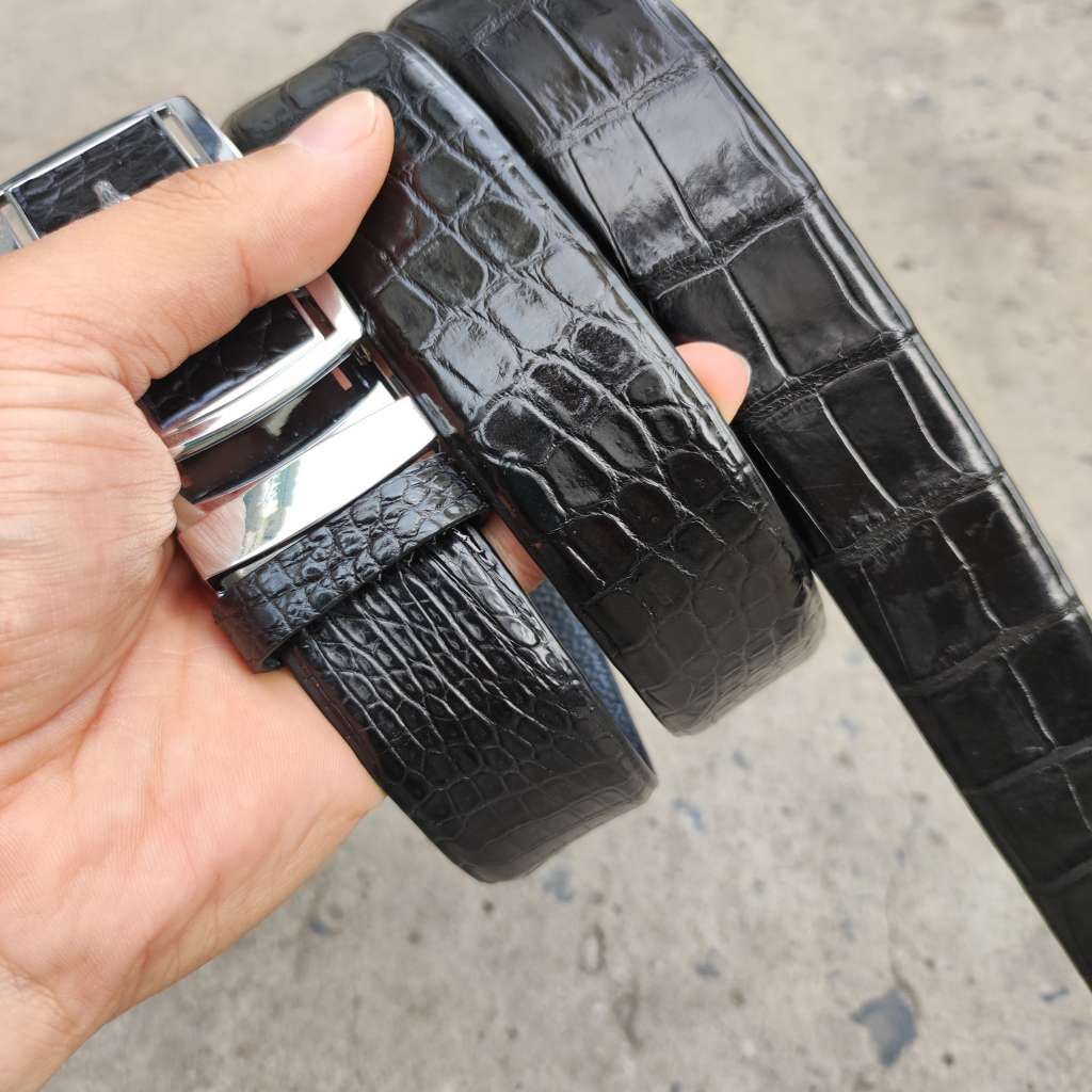 Thắt lưng liền nguyên tấm da bụng cá sấu N29D1