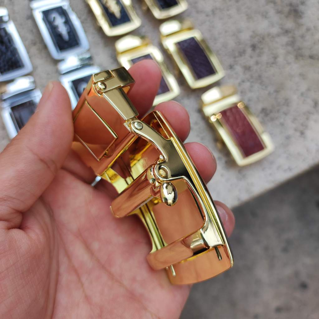 Mặt Khóa cho dây thắt lưng da cá sấu thật 3.5cm  Kim loại đúc nguyên khối không gỉ sét!