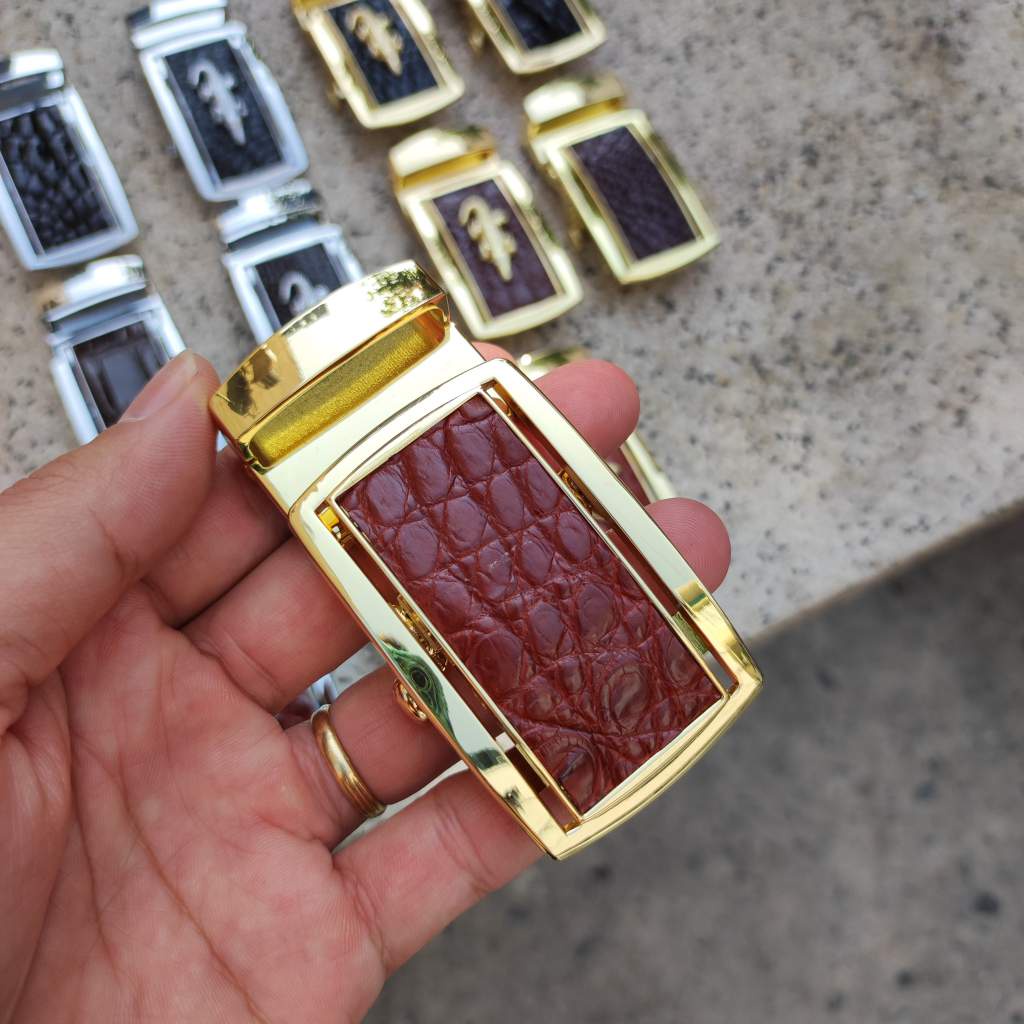 Mặt Khóa cho dây thắt lưng da cá sấu thật 3.5cm  Kim loại đúc nguyên khối không gỉ sét!