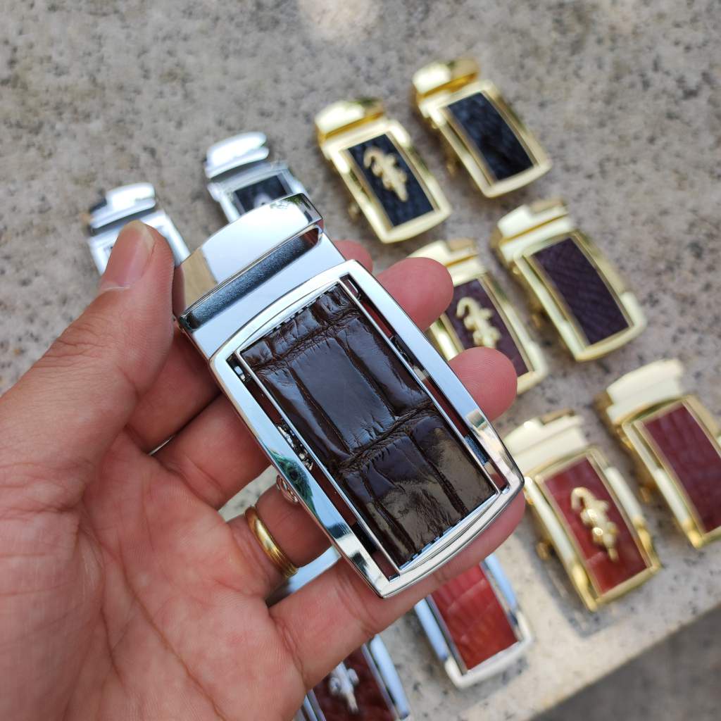 Mặt Khóa cho dây thắt lưng da cá sấu thật 3.5cm  Kim loại đúc nguyên khối không gỉ sét!