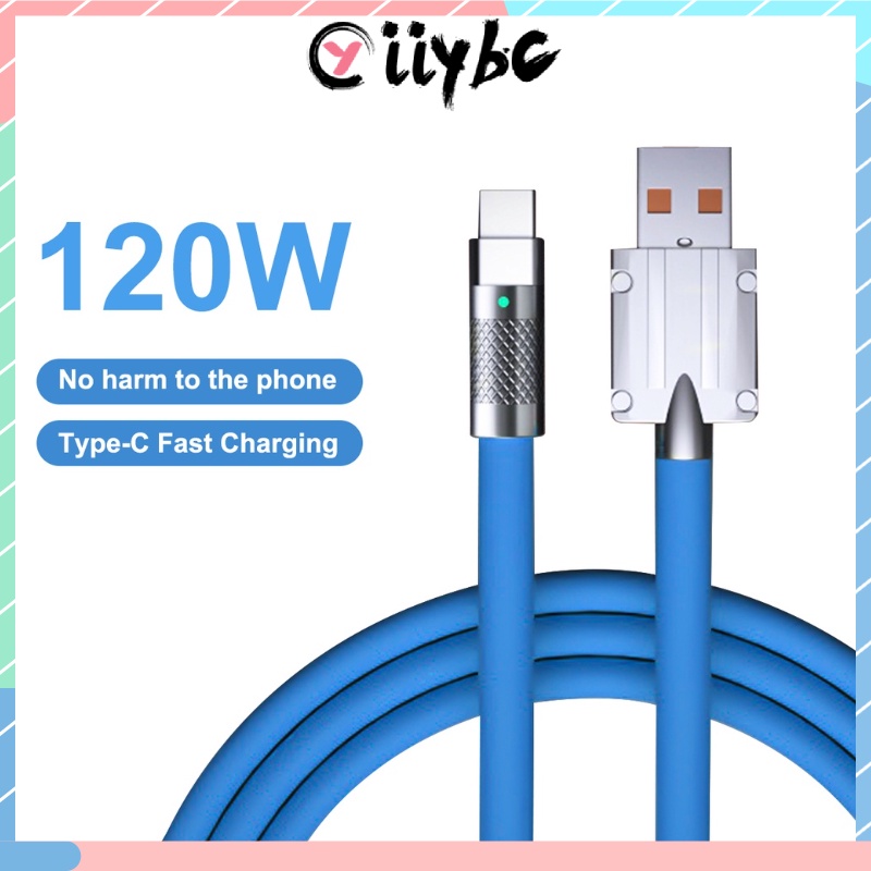 Dây Cáp Sạc Nhanh USB Loại C 120W 6A Nhiều Màu Sắc