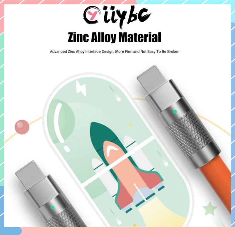 Dây Cáp Sạc Nhanh USB Loại C 120W 6A Nhiều Màu Sắc