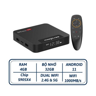 Android tivi box Magicsee N5 max X4, chip S905X4, Android 11, Ram 4GB, bộ nhớ 32GB, phiên bản 2022
