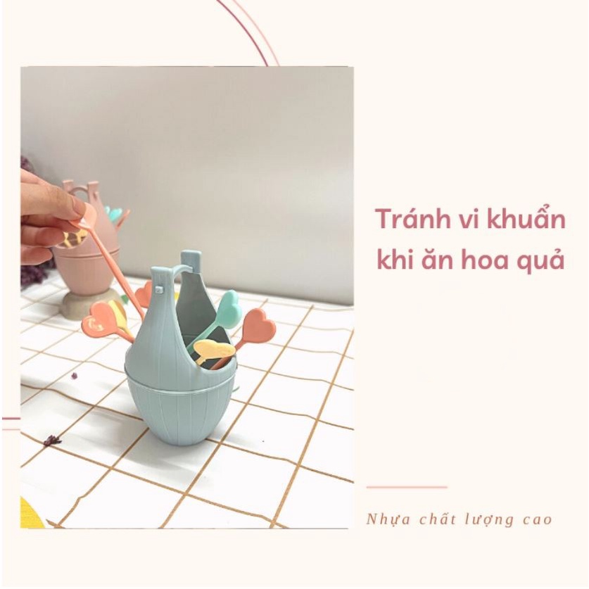 Bộ 10 dĩa nhựa cứng ăn hoa quả kèm lọ đựng Việt Nhật 3399. Nhiều màu sắc tươi tắn, lịch sự. Hàng Việt Nam xuất khẩu