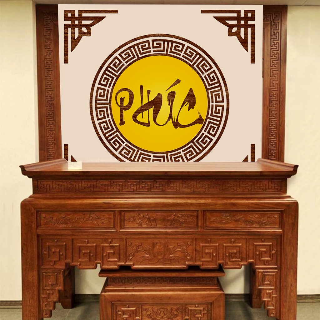 Tranh trang trí bàn gia tiên tiệc cưới hỏi nhiều mẫu nhiều kích thước, tranh dán trang trí bàn thờ, phòng thờ gia tiên