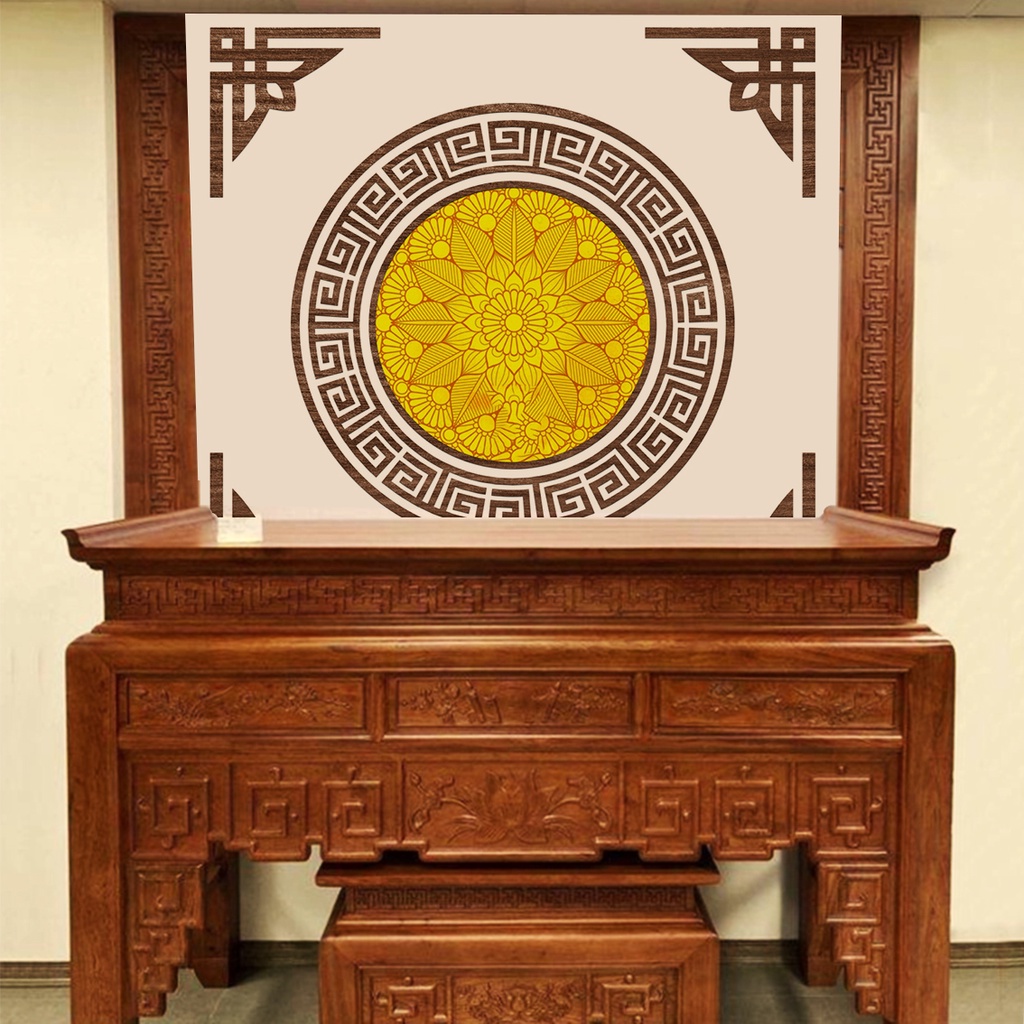 Tranh trang trí bàn gia tiên tiệc cưới hỏi nhiều mẫu nhiều kích thước, tranh dán trang trí bàn thờ, phòng thờ gia tiên