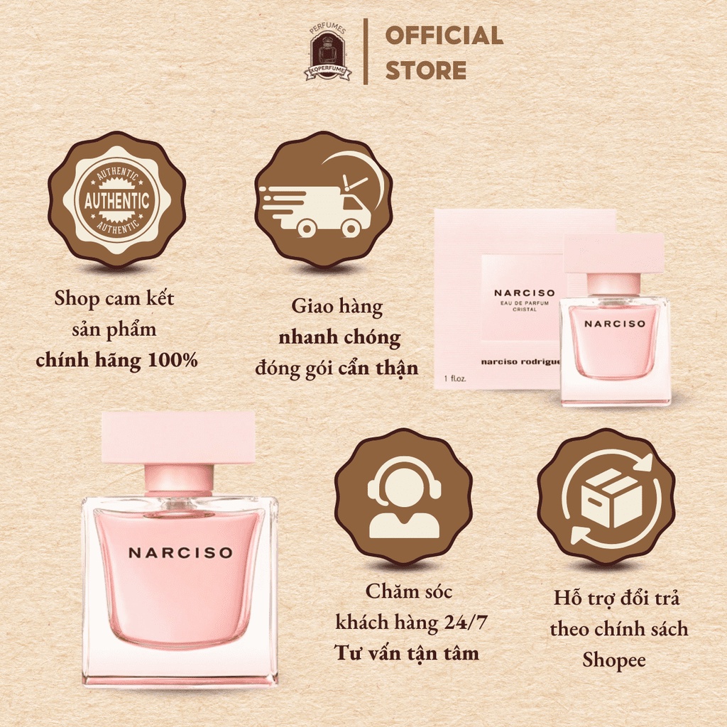 [Chính hãng] Nước Hoa Nữ Mẫu Thử Chiết Mini NARCISO CRISTAL EDP Chiết 10ml | BigBuy360 - bigbuy360.vn